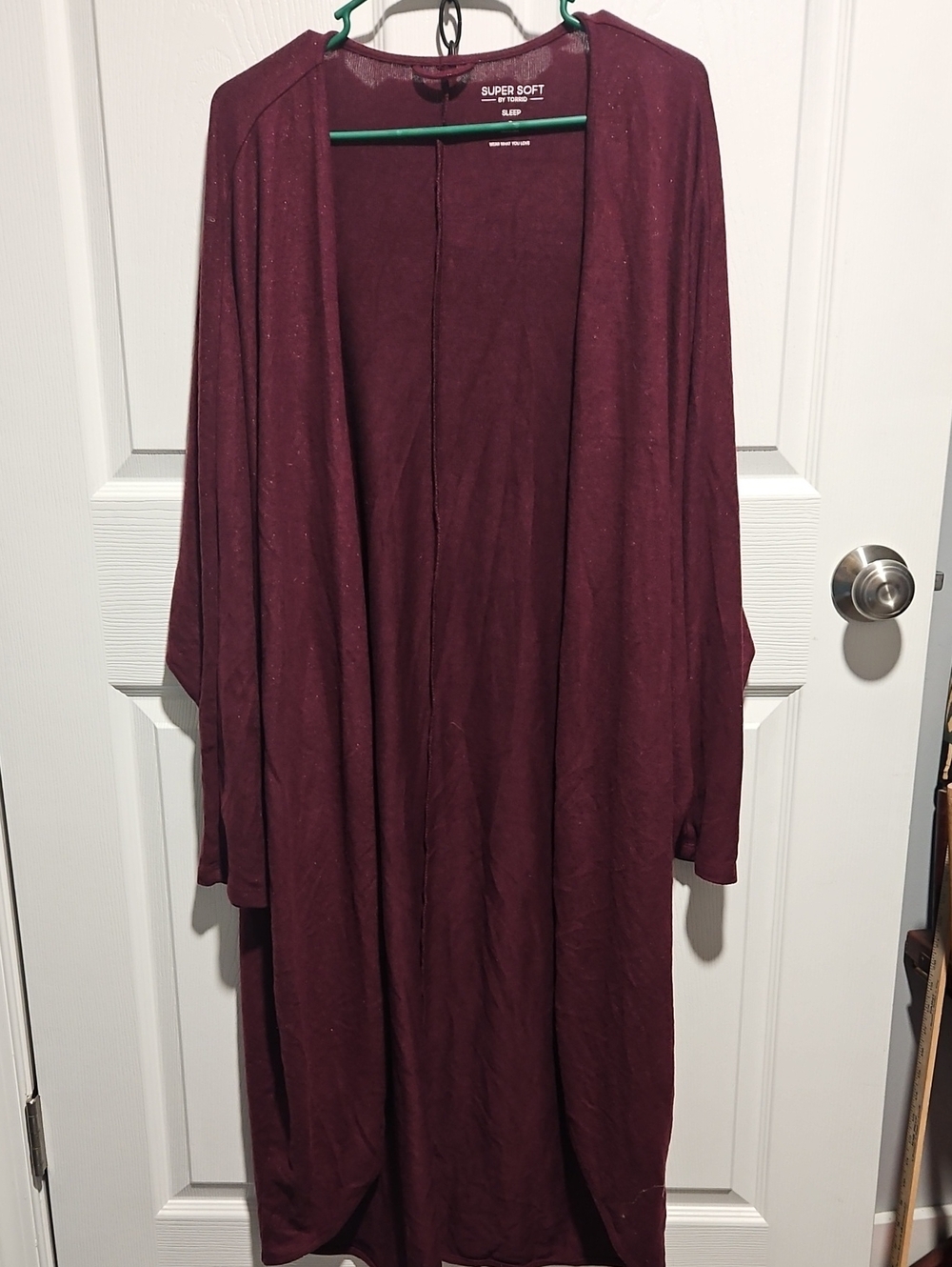 Torrid Open Drape Long Lounge Cardigan - Wine